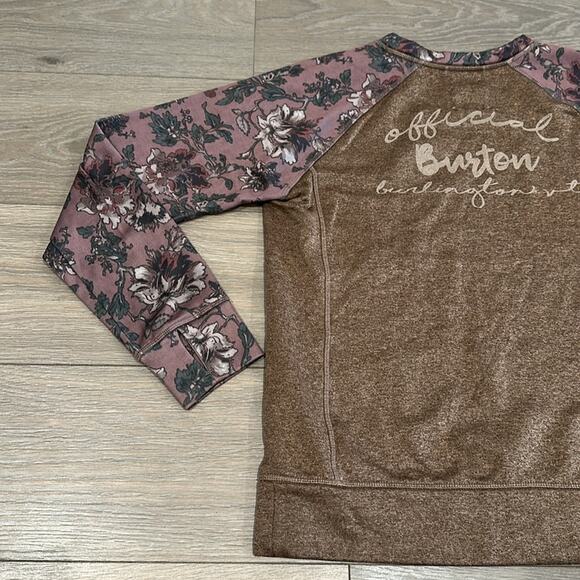 BURTON Brown Oak Crewneck Floral Print Pullover Sweatshirt Sweater Size Medium - Picture 6 of 14